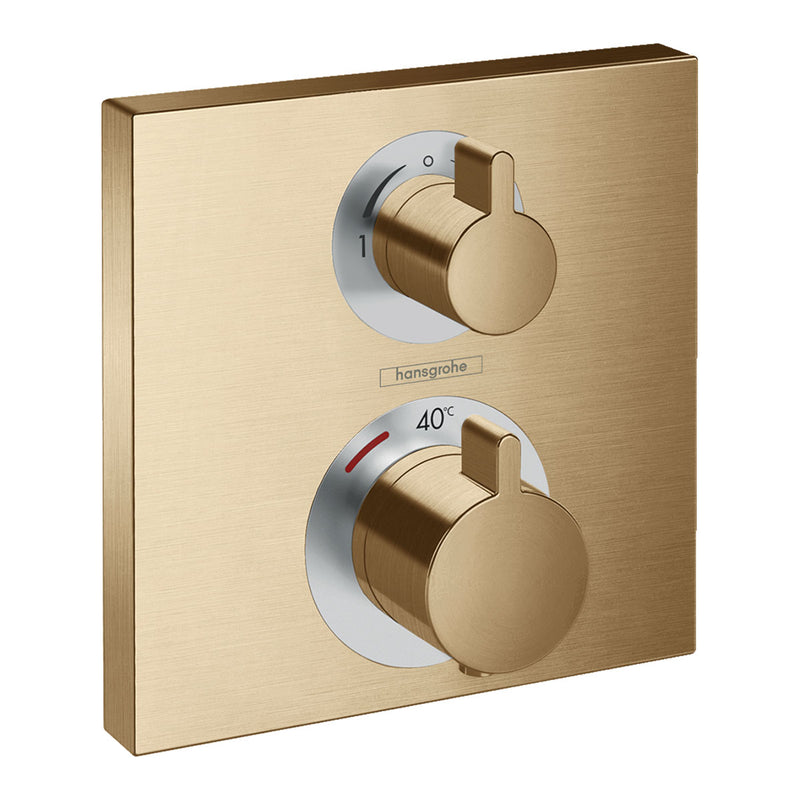 Hansgrohe Square 2 Outlet Thermostatic Valve Brushed Bronze