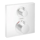 Hansgrohe Square 2 Outlet Thermostatic Valve Matt White