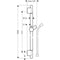Hansgrohe Unica Shower rail S Puro 90cm drawing