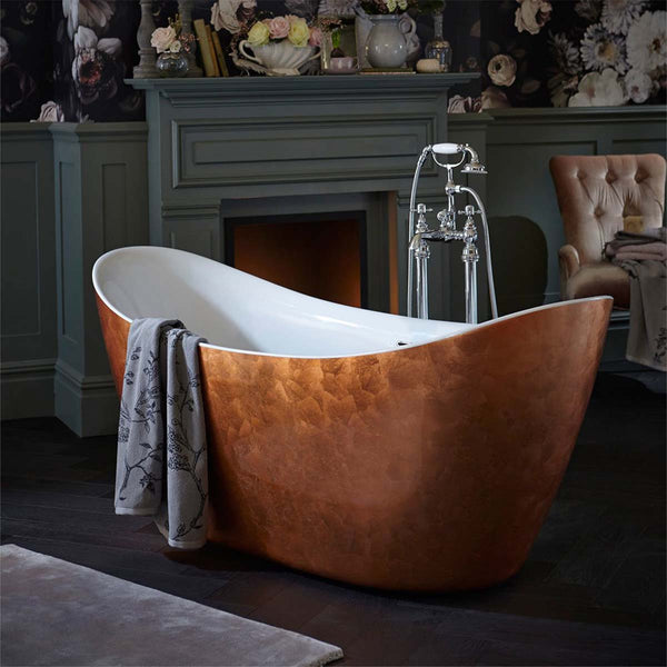 Heritage Hylton Freestanding Acrylic Bath 1730x730mm Copper Effect Lifestyle
