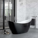 Heritage Osterley Freestanding Acrylic Slipper Bath 1730x730mm Matt Black Lifestyle