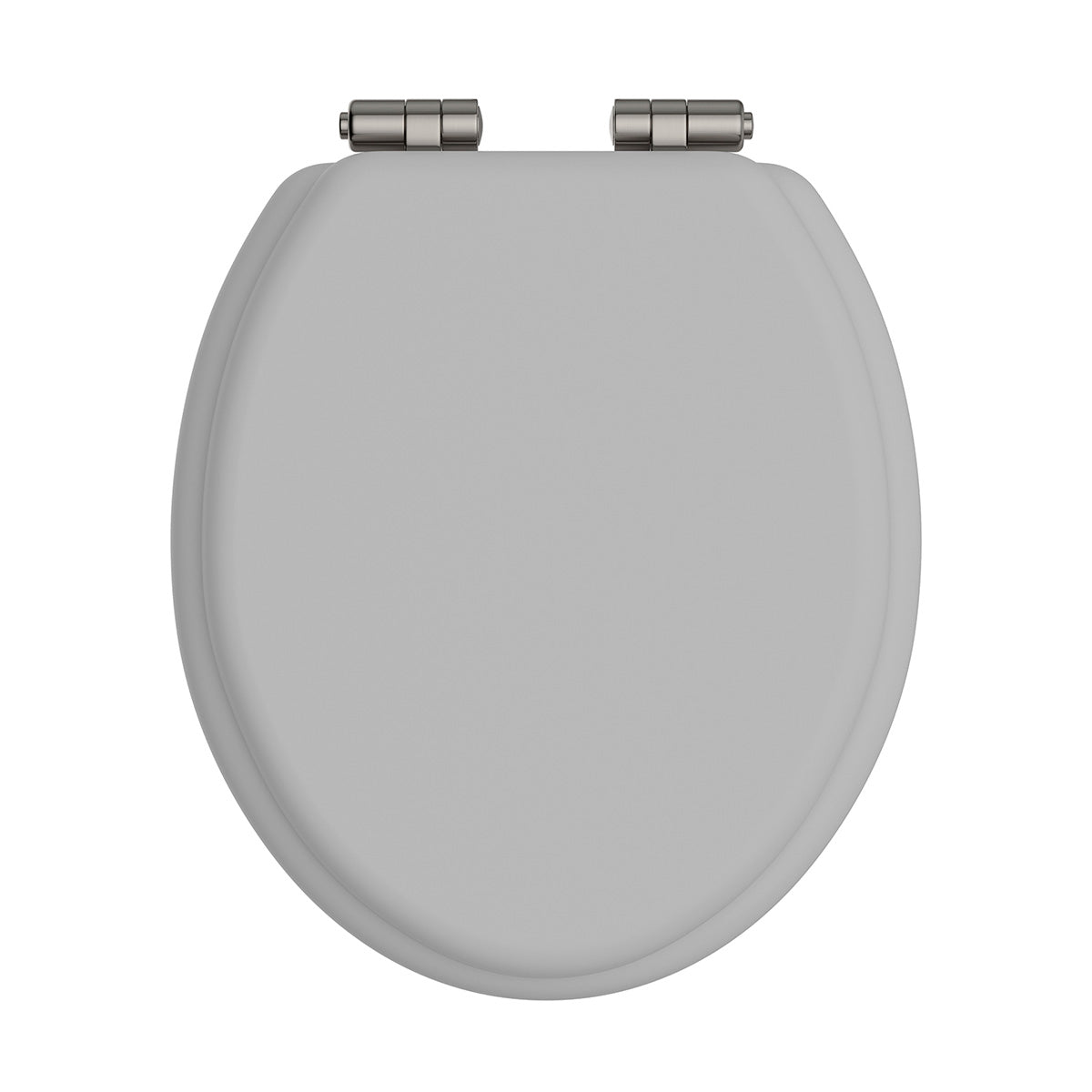 Heritage Traditional Toilet Seat With Soft Close Brushed Nickel Hinges Dove Grey