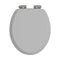 Heritage Traditional Toilet Seat With Soft Close Brushed Nickel Hinges Dove Grey