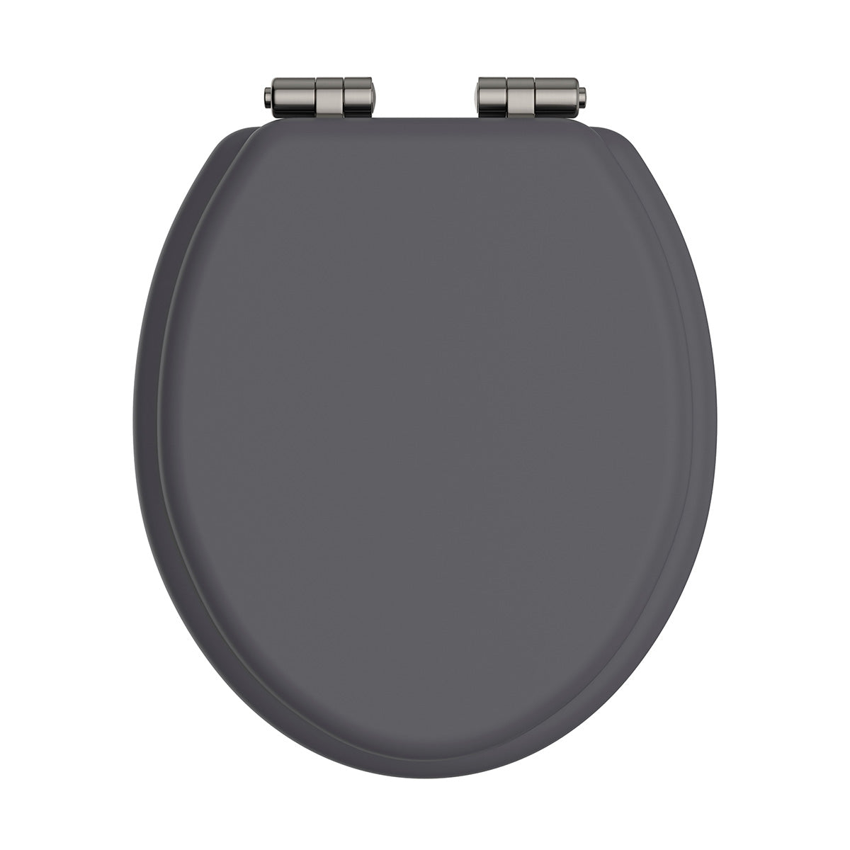 Heritage Traditional Toilet Seat With Soft Close Brushed Nickel Hinges Graphite