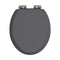 Heritage Traditional Toilet Seat With Soft Close Brushed Nickel Hinges Graphite