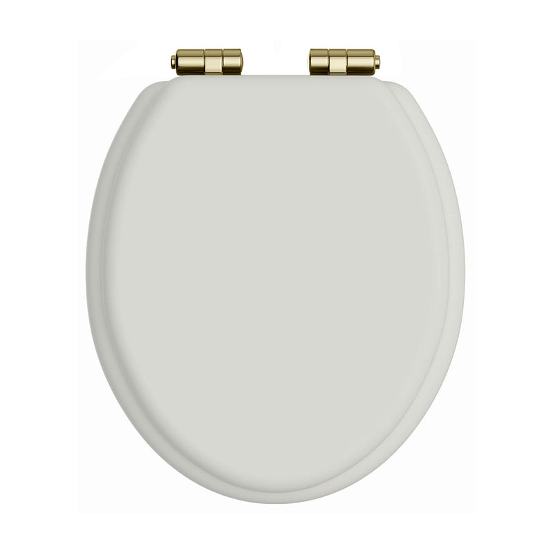 Heritage Traditional Toilet Seat With Soft Close Gold Hinges Chantilly