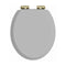 Heritage Traditional Toilet Seat With Soft Close Gold Hinges Dove Grey