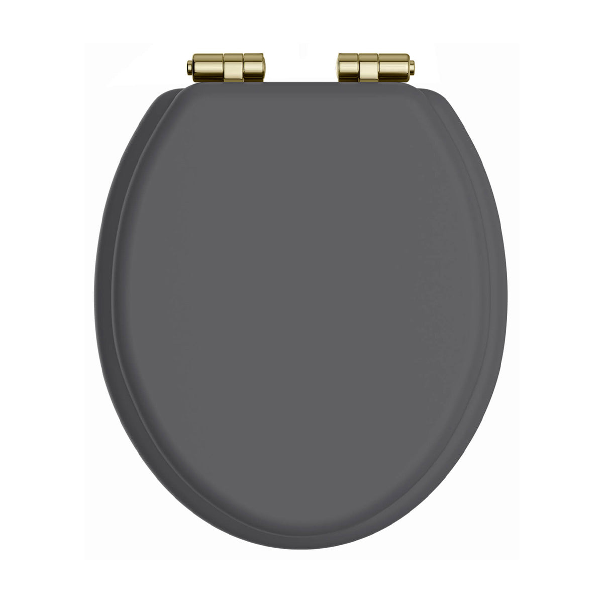 Heritage Traditional Toilet Seat With Soft Close Gold Hinges Graphite