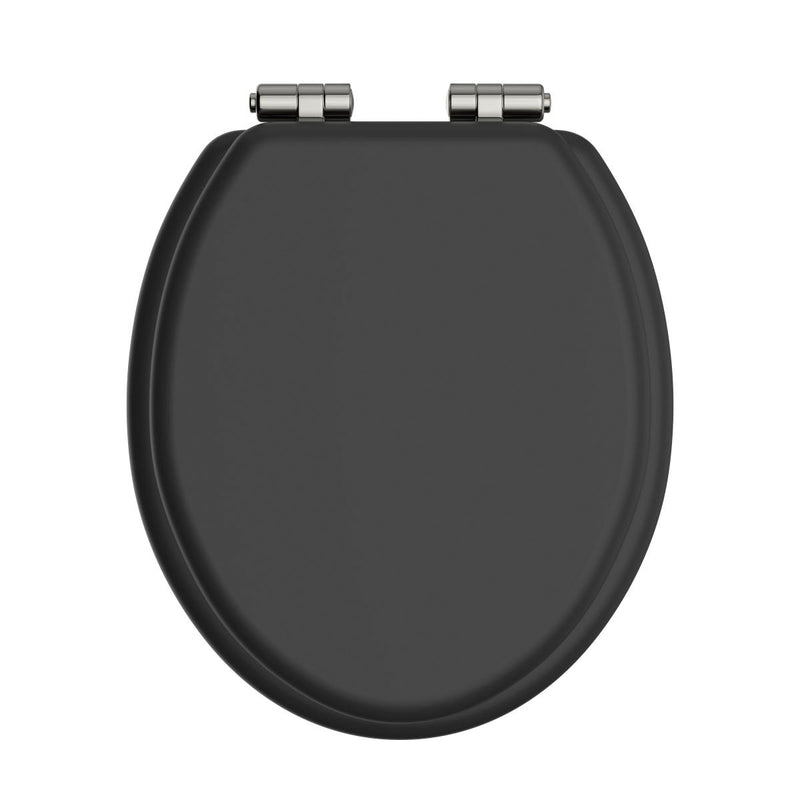 Heritage Traditional Toilet Seat With Soft Close Hinges Black