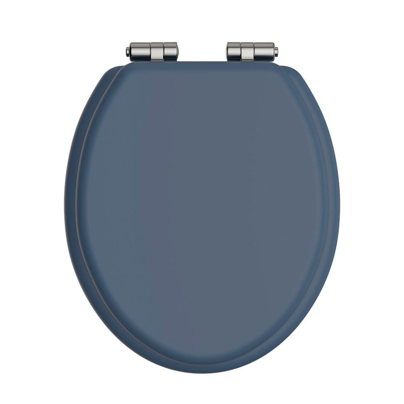 Heritage Traditional Toilet Seat With Soft Close Hinges Maritime Blue