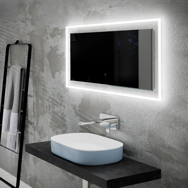 HiB Element Mirror With LED Illuminated Frame and Demister Pad