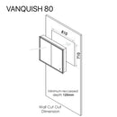 HiB Vanquish 80 Double Door Recessed LED Mirror Cabinet Dimensions