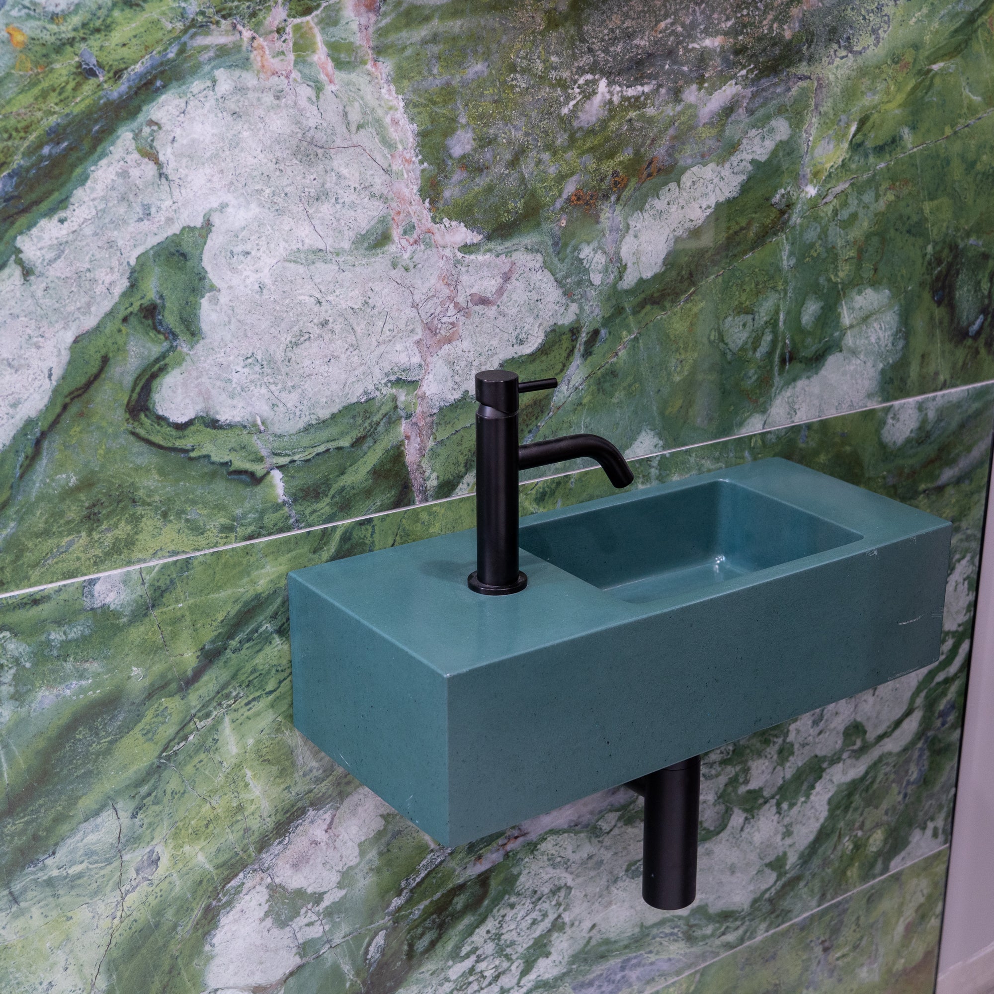 Kast Fox Compact Rectangle Wall-Hung Concrete Basin