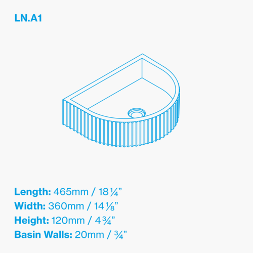 Kast Luna Wall-Hung Concrete Basin Patterned
