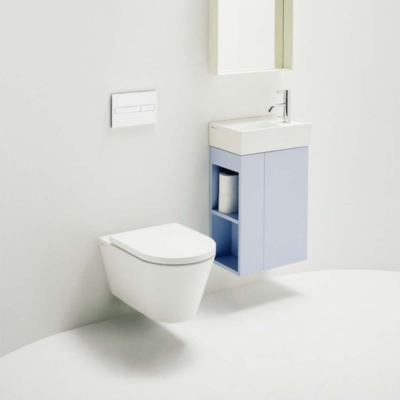 Laufen Kartell Rimless Wall Hung WC Pan With Slim Soft Close Toilet Seat Lifestyle