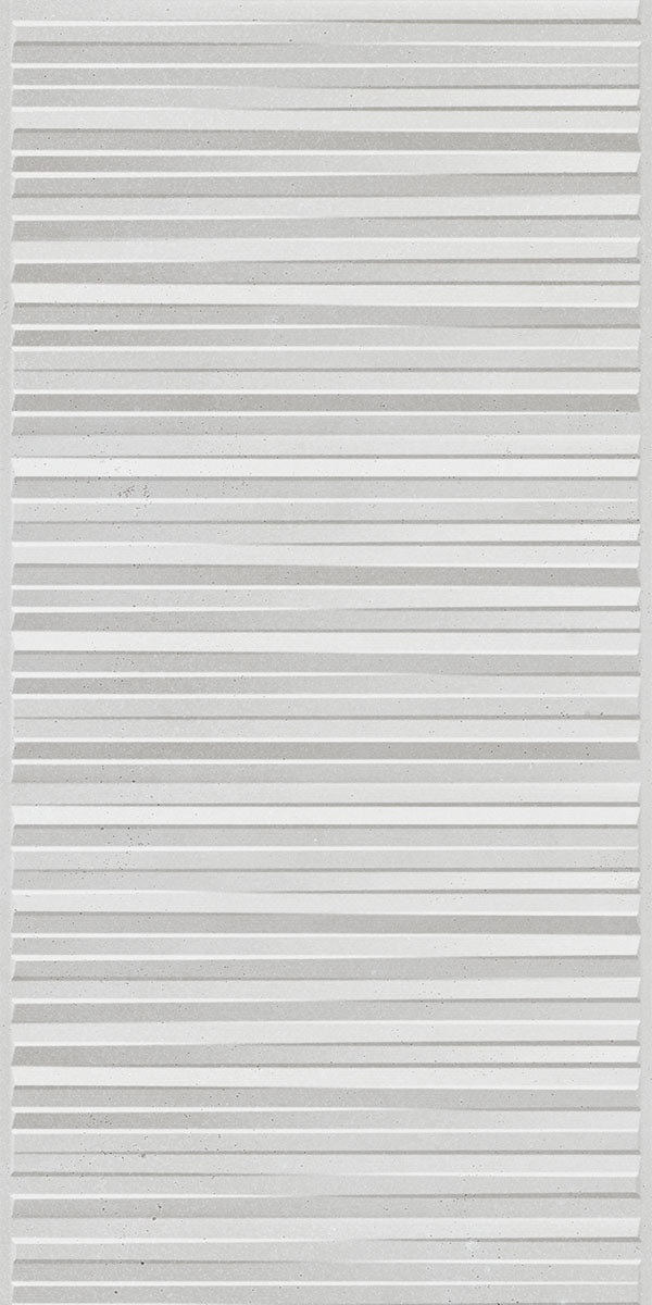 Lucca Bianco Stone Effect Fluted Decor Ceramic Wall Tile 30x90cm