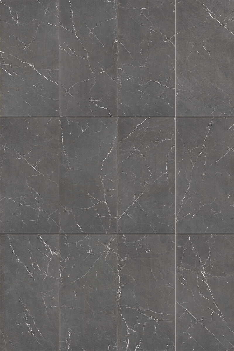 Luxe Antique New Style Dark 3D Honed Marble Effect Porcelain Tile 60x120cm Collage