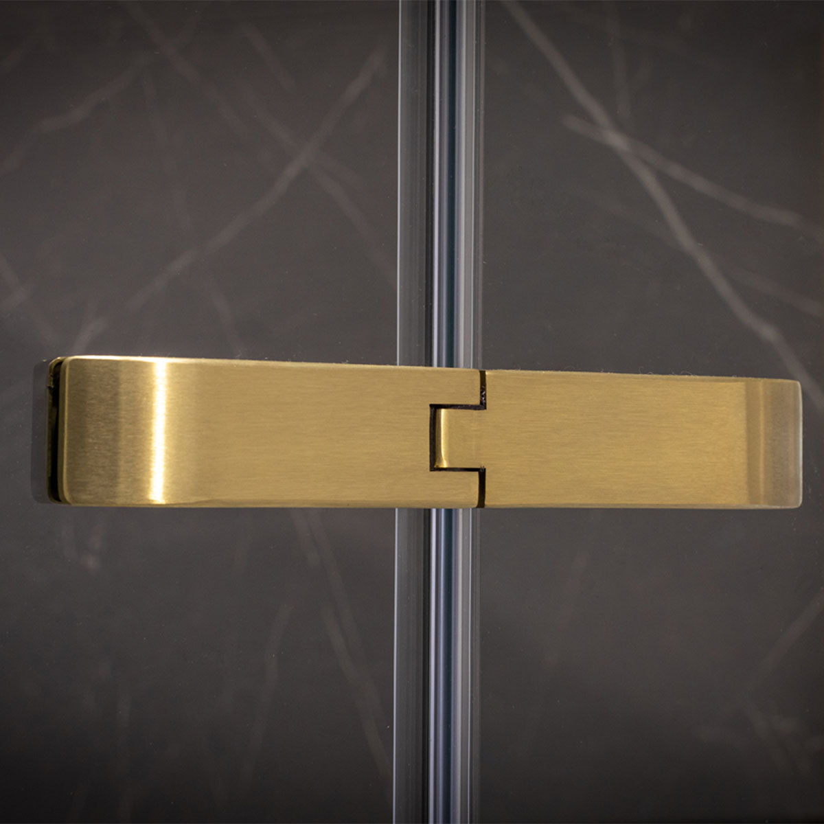 Merlyn 6 Series Sleek Hinged Shower Door with Inline Panel Open Brushed Brass