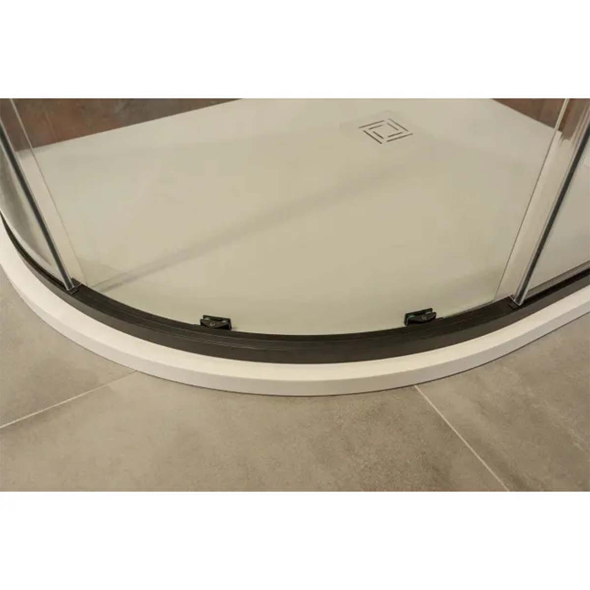 Merlyn 6 Series Sleek Offset Quadrant Sliding Shower Door Matt Black