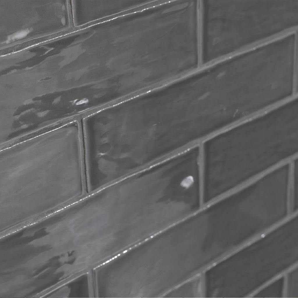 Poitiers Smoke Wall Tile 7.5x30cm Gloss | Deluxe Bathrooms