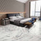 Premiere White 4D Shaped Marble Effect Porcelain Tile Matt 100x100cm Lifestyle