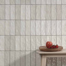 Riad White Decor Wall Tile 6x25cm Gloss Lifestyle