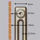 Rivassa Two Column Cast Iron Style Radiator Dimensions