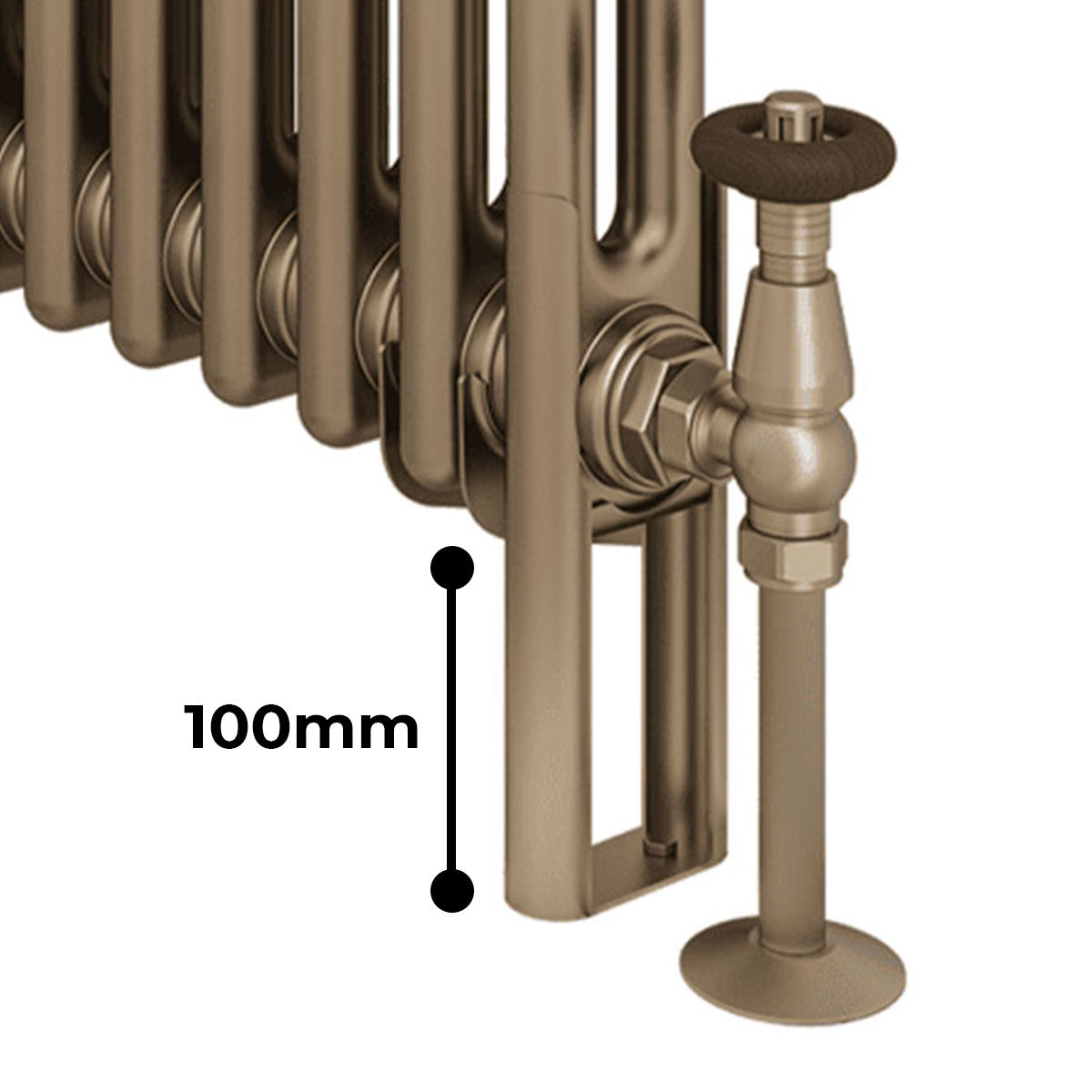 Rivassa Two Column Cast Iron Style Vertical Radiator Bronze Effect ...