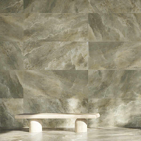 Riviera Onyx Green Rock Salt Effect Porcelain Tile 60x120cm Polished Lifestyle