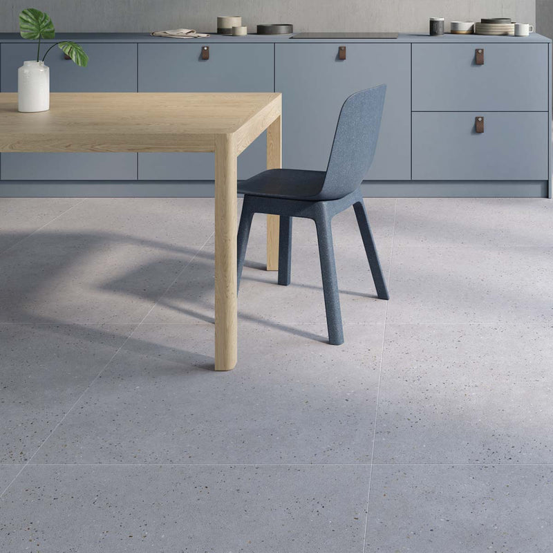 Sensa Grey 4D Shaped Terrazzo Effect Porcelain Tile 90x90cm Matte