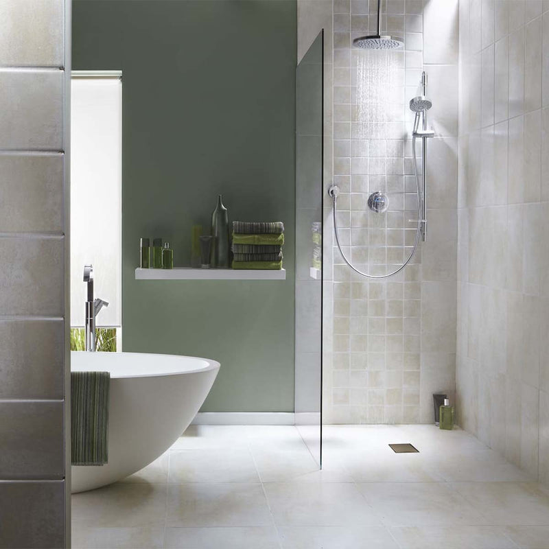 SharpSlope Wet Room Shower Tray Base Kit Square Panel Drain Lifestyle