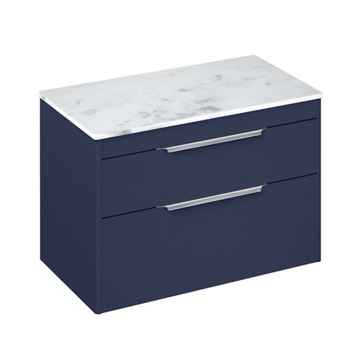 Shoreditch 850 Double Drawer Wall Hung Vanity Unit With Carrara White Worktop