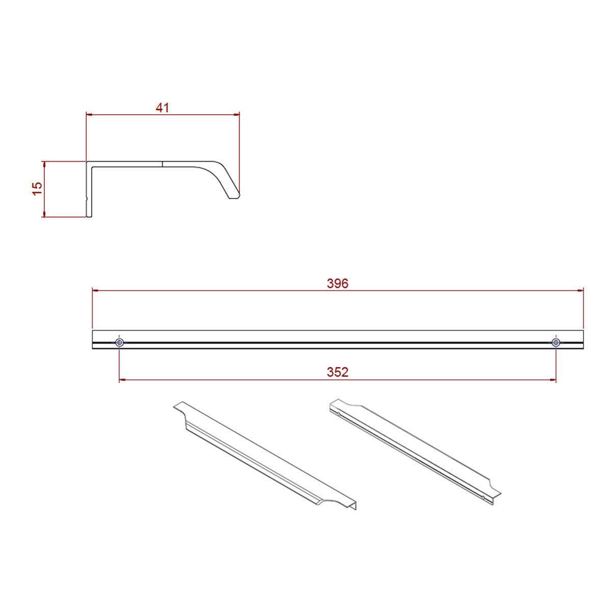 Shoreditch Drawer Handle Dimensions