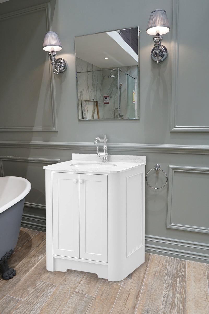 Shrewsbury 700mm 2 Door Floor Standing Vanity Unit With Carrara Marble Worktop & Basin
