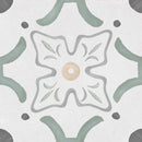 Sirocco Green Flower Pattern Porcelain Tile 22x22cm Matte
