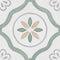 Sirocco Green Petals Pattern Porcelain Tile 22x22cm Matte