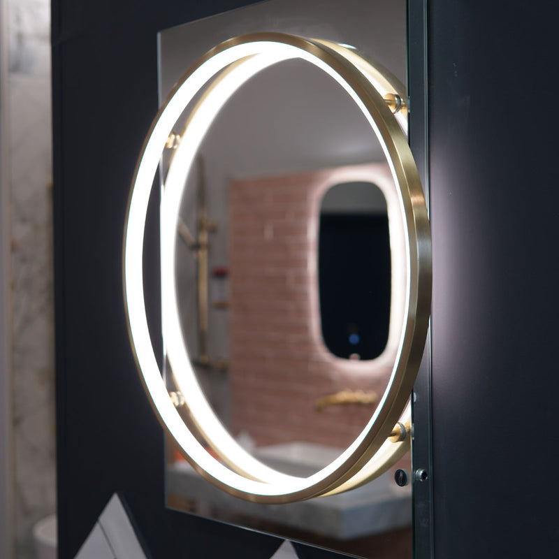 HiB Solas Brushed Brass Frame LED Illuminated Fog-Free Mirror