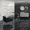 Statuario Plus White Marble Effect Tile Polished 60x120cm Feature