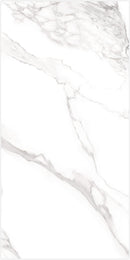 Torano Bianco Marble Effect Porcelain Tile Polished 60 x 120cm Pattern