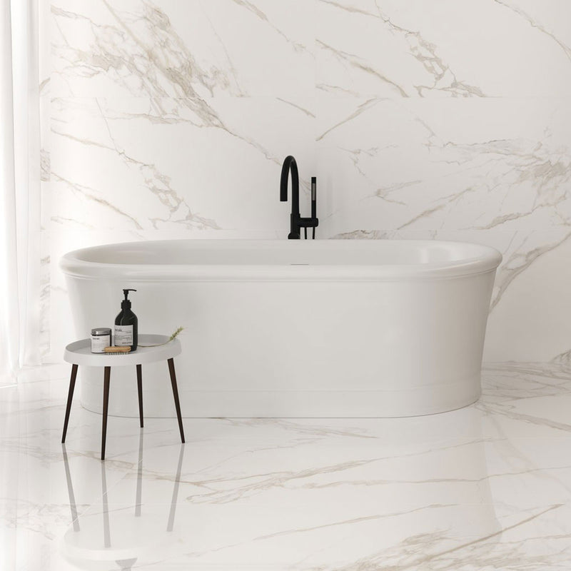 Torano Gold Marble Effect Porcelain Tile Matt 60x120cm Feature