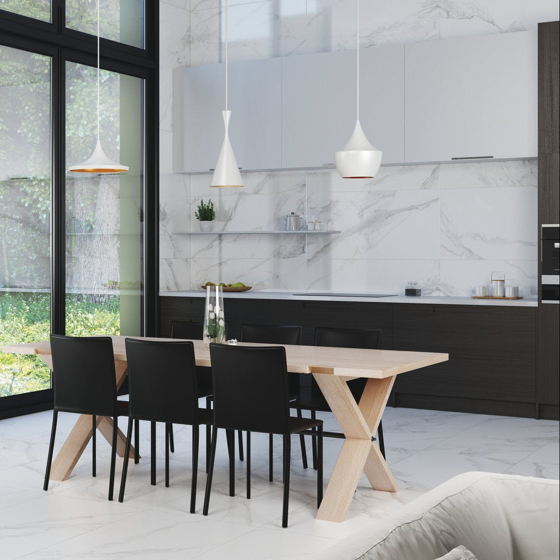 Torano Bianco Marble Effect Tile Polished 60 x 120cm