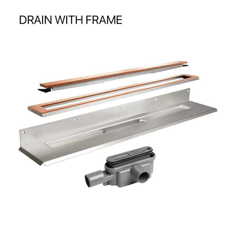 UniSlope 1K Wet Room Kit Highline Panel Drain with frame Copper