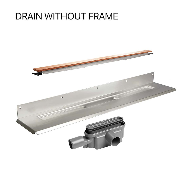 UniSlope 1K Wet Room Kit Highline Panel Drain without frame Copper