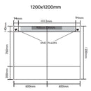 Unislope 1K elegance linear drain 1200x1200mm dimensions