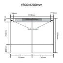 Unislope 1K elegance linear drain 1500x1200mm dimensions