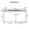 Unislope 1K elegance linear drain 1650x900mm dimensions