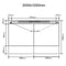 Unislope 1K elegance linear drain 2000x1200mm dimensions
