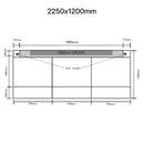 Unislope 1K elegance linear drain 2250x1200mm dimensions