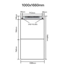 Unislope 1K linear drain 1000x1660mm dimensions