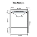 Unislope 1K linear drain 900x1200mm dimensions
